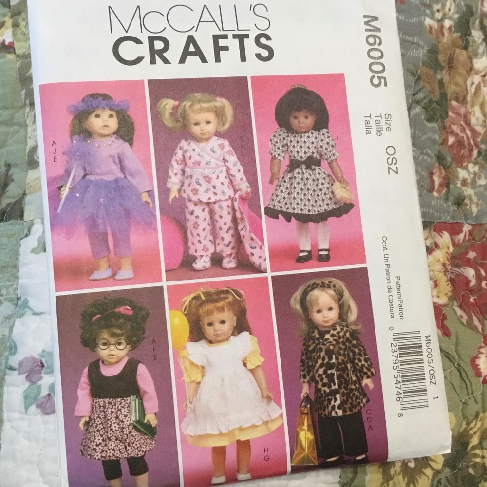 McCall’s Crafts Pattern 18" Doll Clothes Uncut